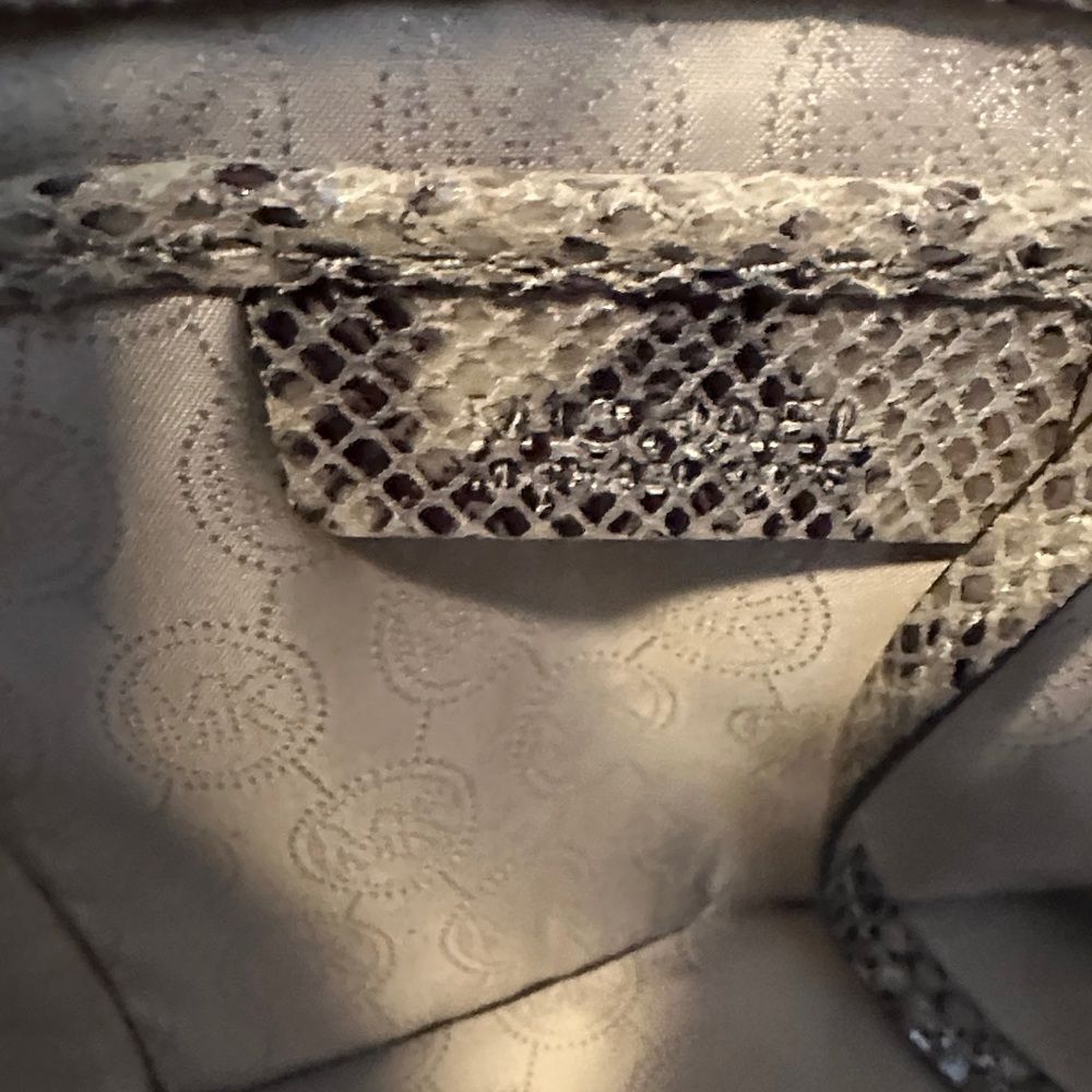 Michael Kors Python snake print gray leather tote… - image 10